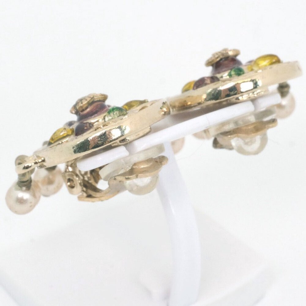 CHANEL COCO Mark Earring multicolor Fake pearl Women - Picture 3 of 6